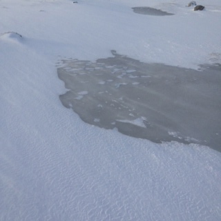 Ice lurking under snow on footpath!