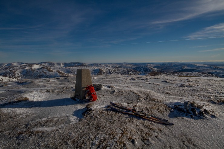 Summit Glas Tulaichean. Typically icy ground on open exposed terrain. 