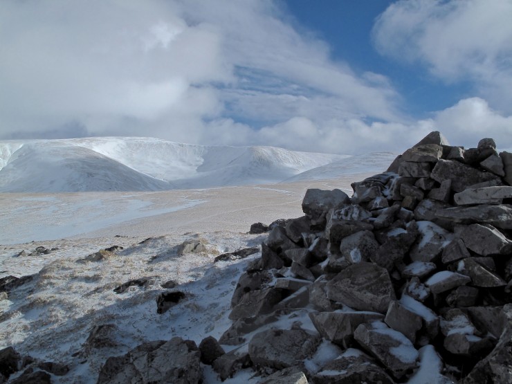 Garbh Corrie and Cairn of Claise. Normally there would be substantial depth in these corries.