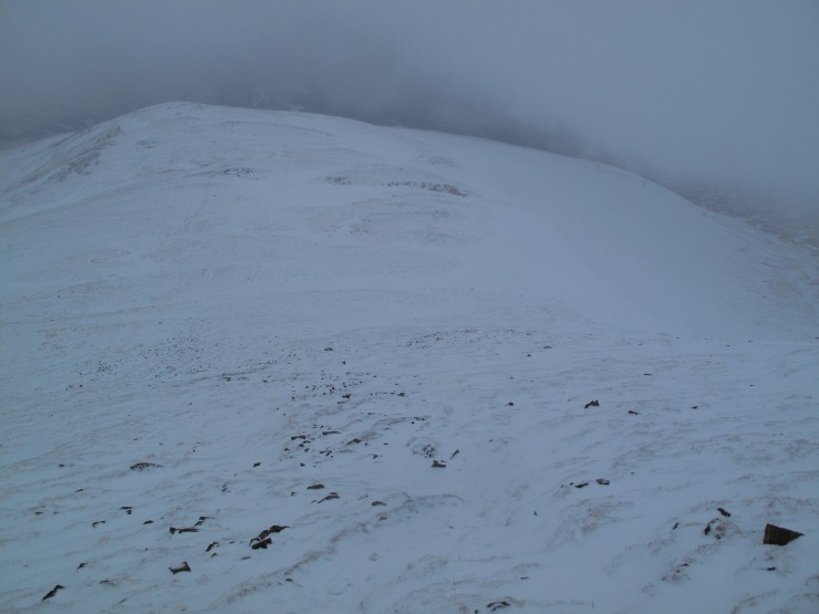 Looking down to Meall Odhar with Corrie Fionn on the right.