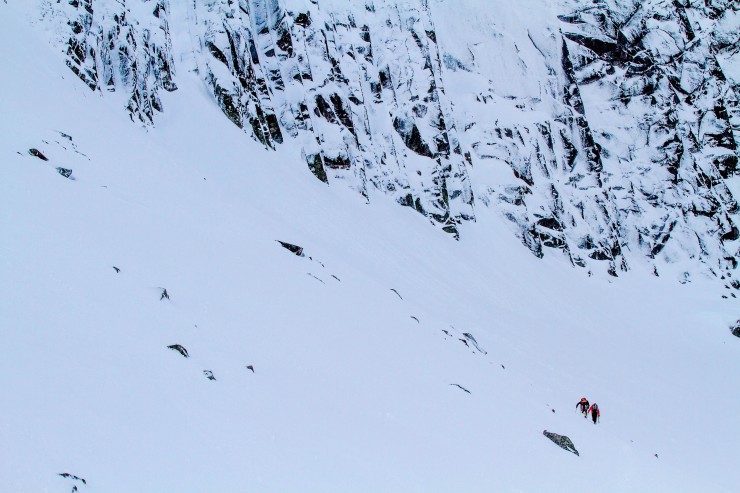 Climbers heading for Parallel A.