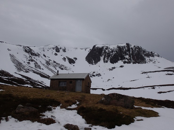 Hutchinson hut and Corrie Etchachan.