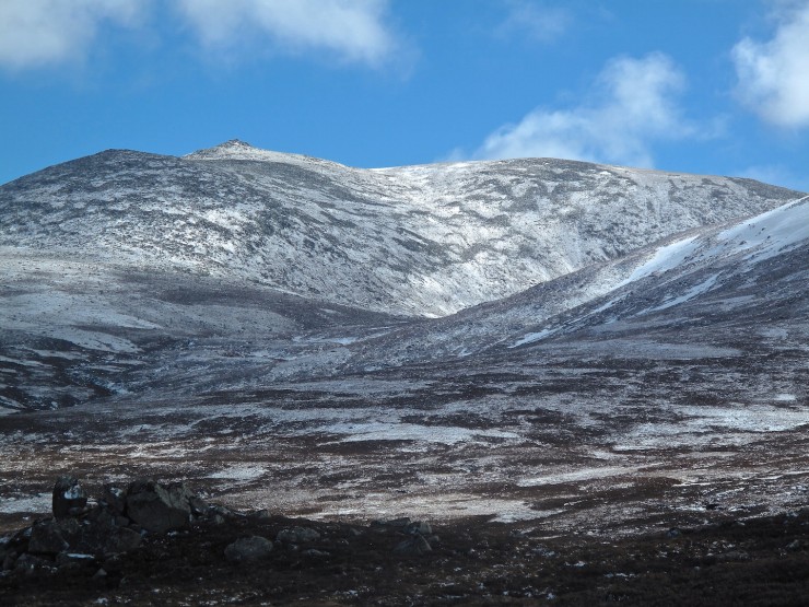 Lochnagar. A dusting of snow, not lasting long in the strong sun.