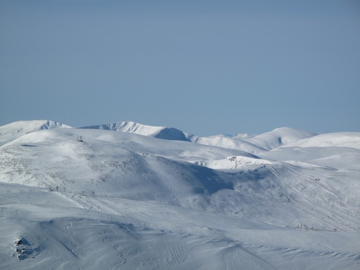 Looking across the ski area to Glas Tulaichean