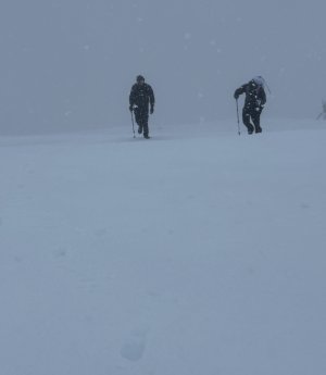 A wet and windy day.