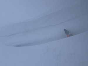 Strong winds and drifting.